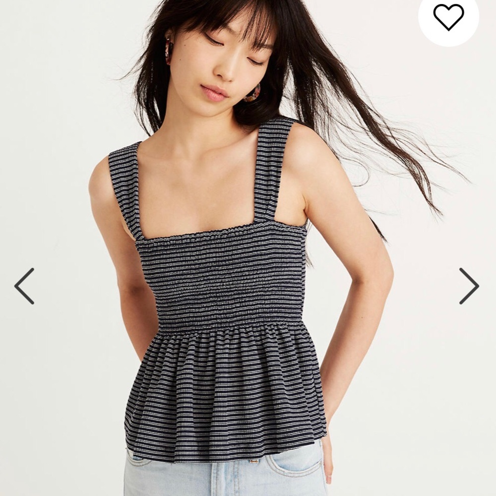 Madewell Texture & Thread Smocked Peplum Tank Top